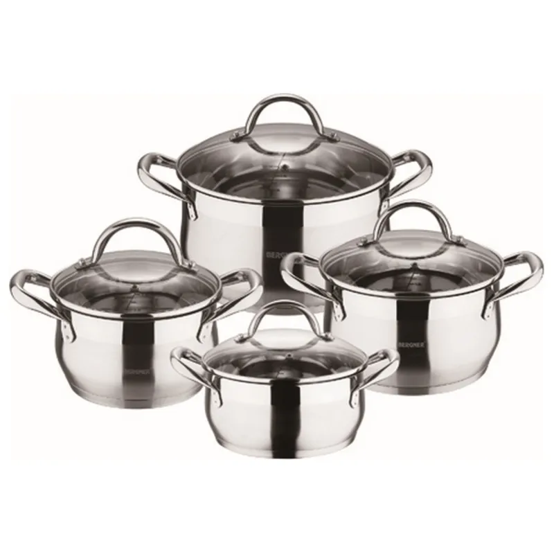 Batteria da Cucina Bergner Gourmet Acciaio inossidabile Argentato (8 pcs)