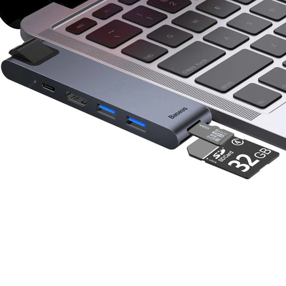 Hub USB Baseus CAHUB-L0G Grigio Nero/Argentato