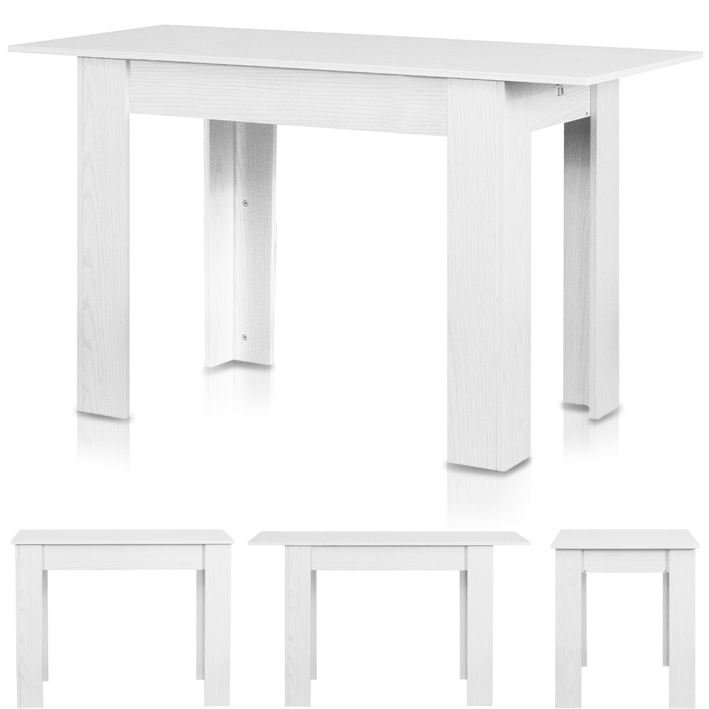 Tavolo Allungabile Cucina Sala Pranzo 110 a 150cm Bianco Frassinato Estensibile (1)