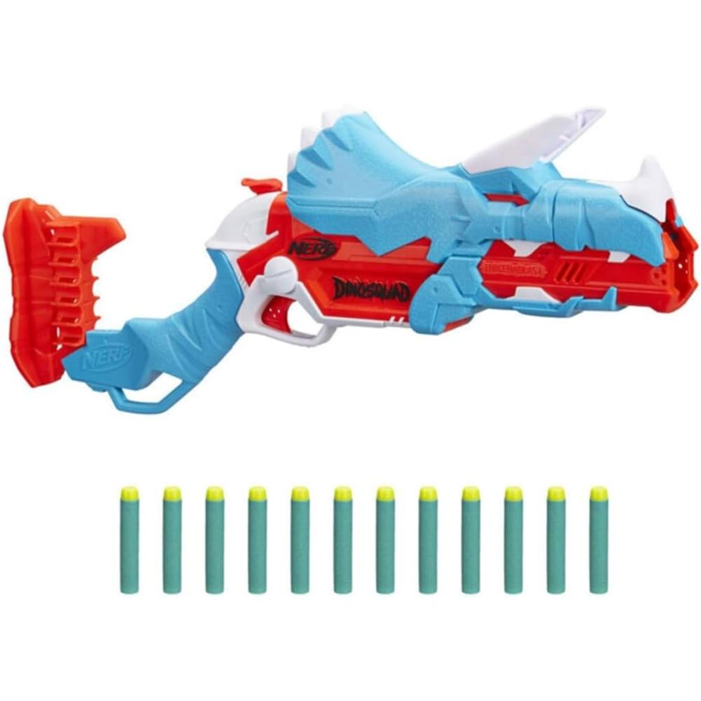 Nerf Hasbro DinoSquad Tricera-Blast Blaster Dinosauro Triceratopo 12 Dardi (1)