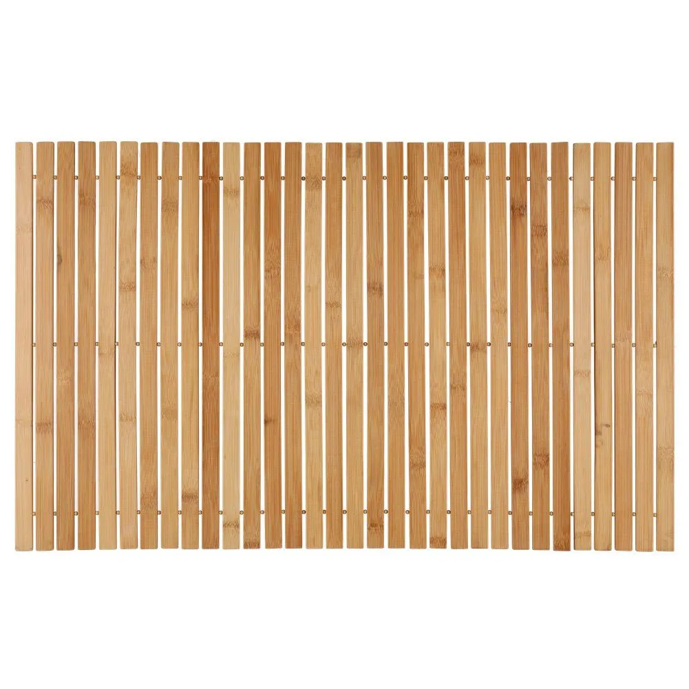 Tappeto da Bagno per Vasca e Doccia Pedana in Legno Bambù Antiscivolo 50 x 80 cm (1)