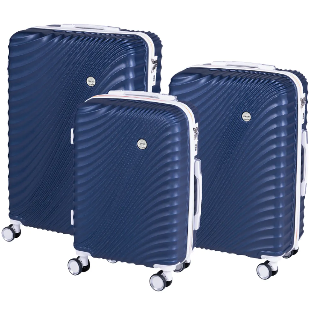 Set 3 Valigie Rigide con Ruote Easy Roll Trolley Bagaglio a Mano Viaggio Blu (1)