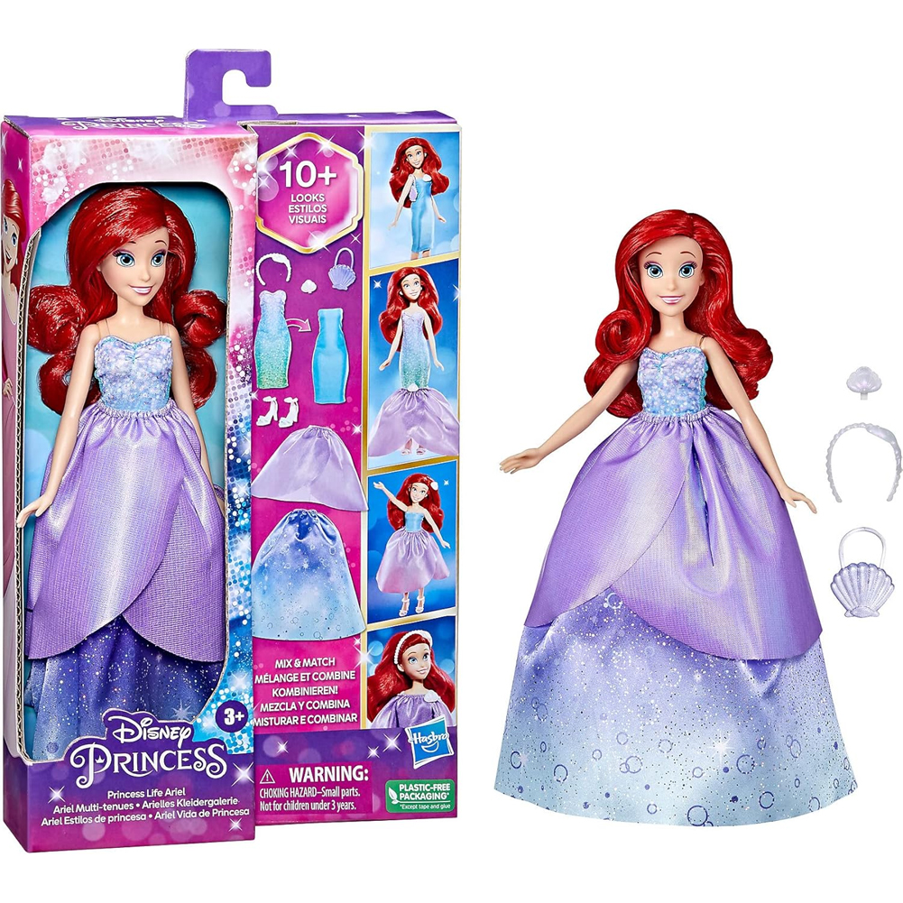 Ariel Bambola Principessa La sirenetta Disney 7 Accessori e Vestiti Idea Regalo (1)