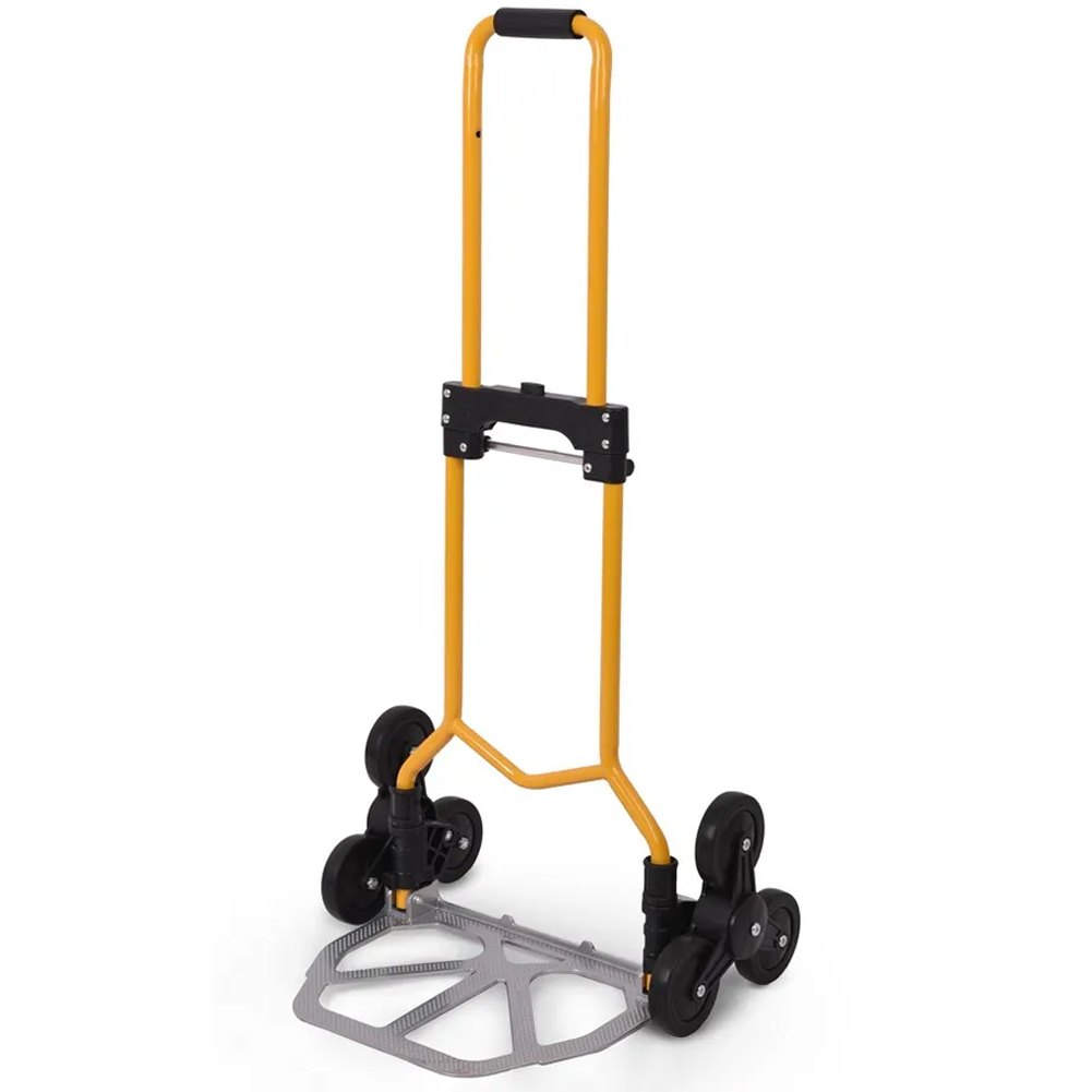 Carrello Saliscale Pieghevole Portapacchi in Acciaio Capacità 70 kg con 3 Ruote (1)