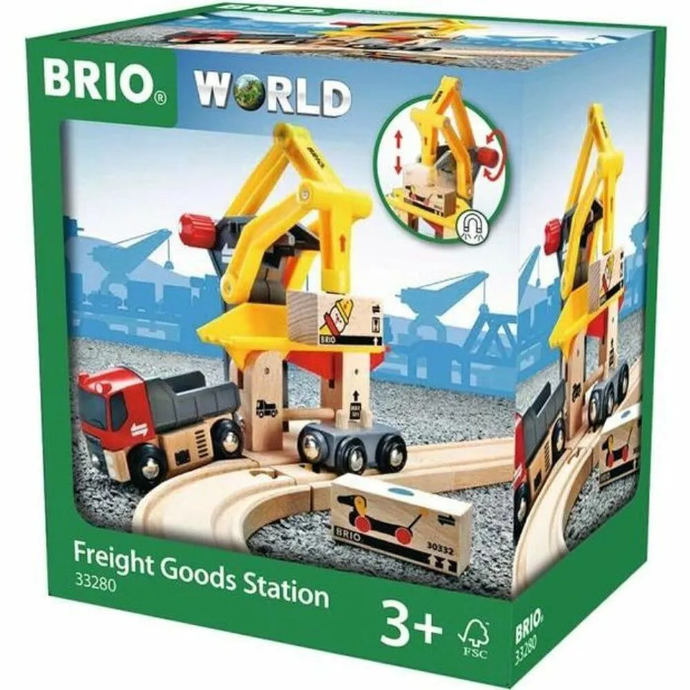 Set di Costruzioni Brio Freight Loading Crane Multicolore Multi 6 Pezzi