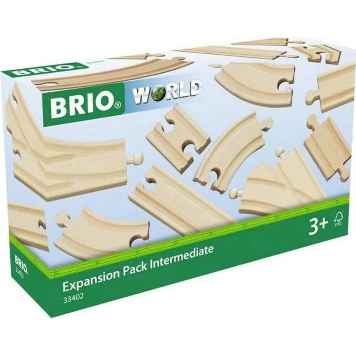 Binario del treno Brio Intermediate Evolution Set Legno 16 Pezzi