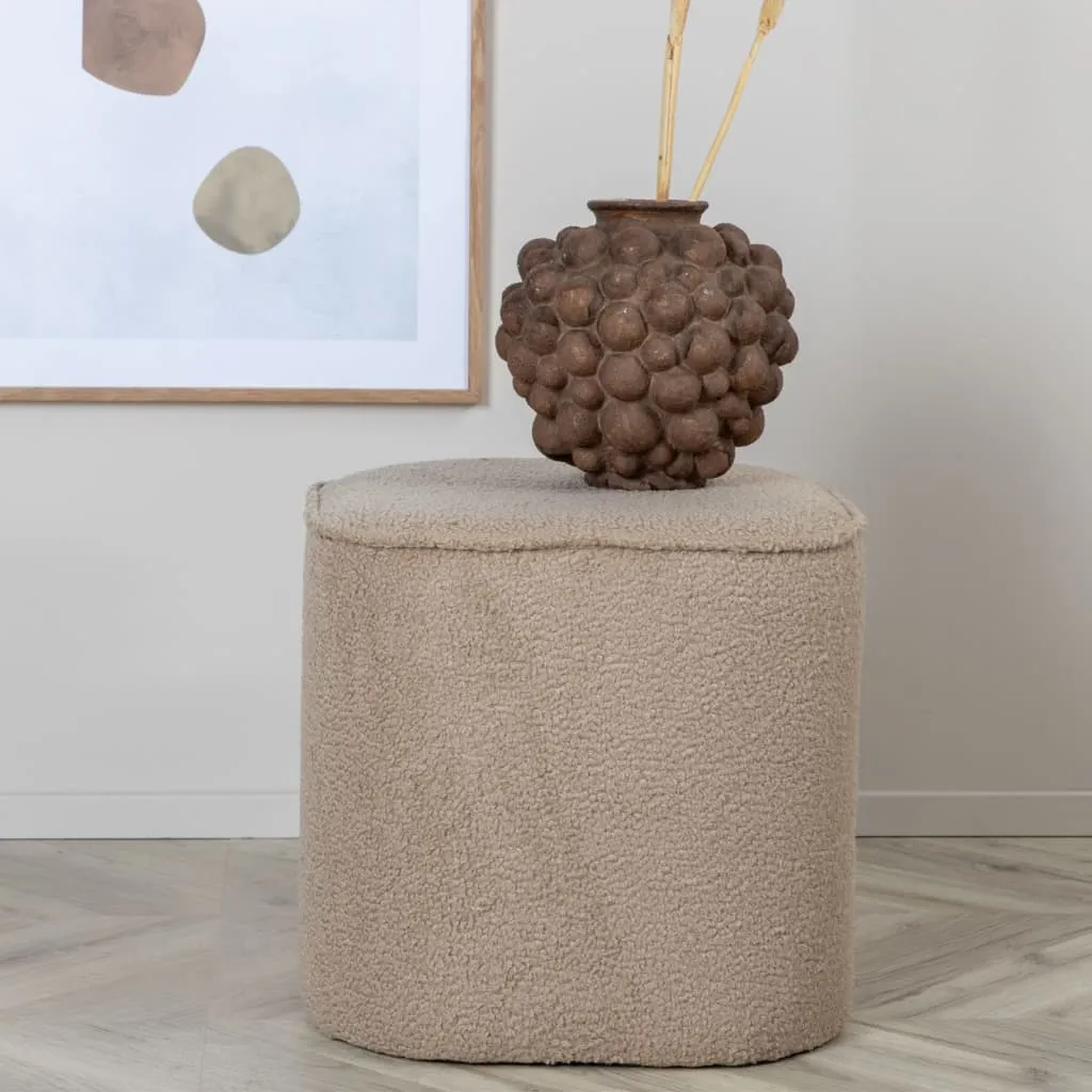 Venture Home Pouf Piff 44x44x41 cm Pelliccia Beige