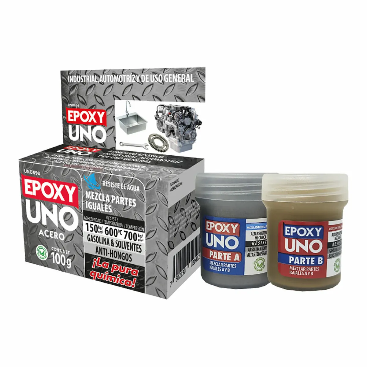 Adesivo epossidico bicomponente Fusion Epoxy Black Label Unoa98 Universale Grigio scuro 100 g