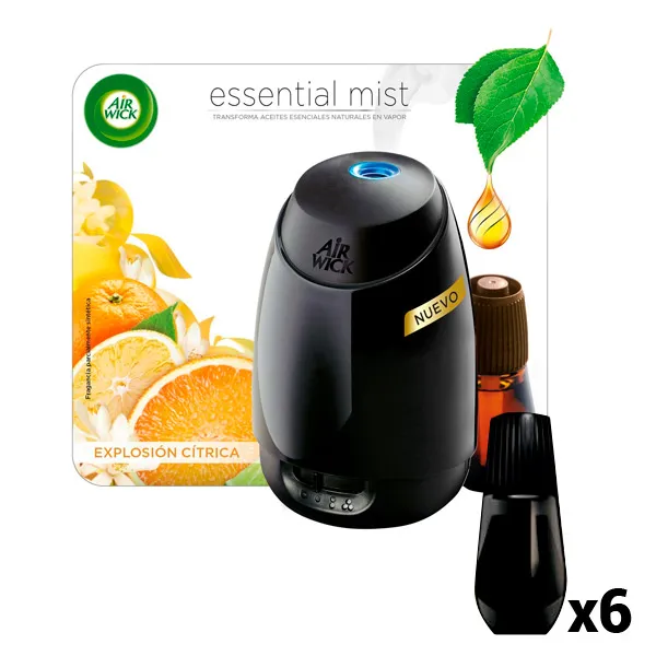 Pacco Diffusore Automatico per Ambienti + 6 Ricambi Air Wick Essential Mist (Esplosione Agrumi)