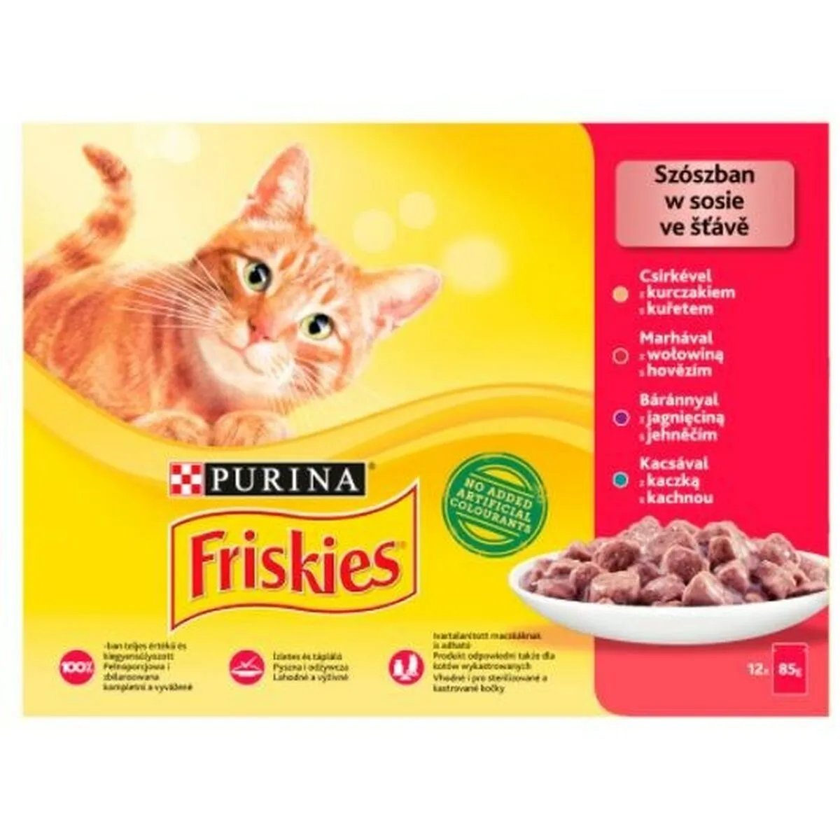 Cibo per gatti Purina Friskies Mix Pollo Carne di vitello Agnello Anatra