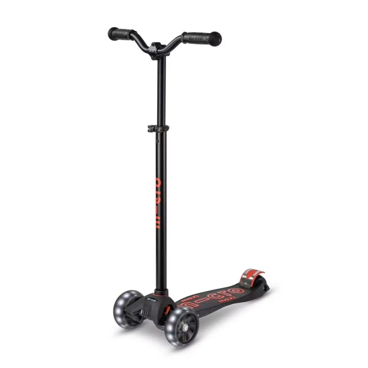 Monopattino Scooter Micro Micro Deluxe Pro LED Nero Rosso