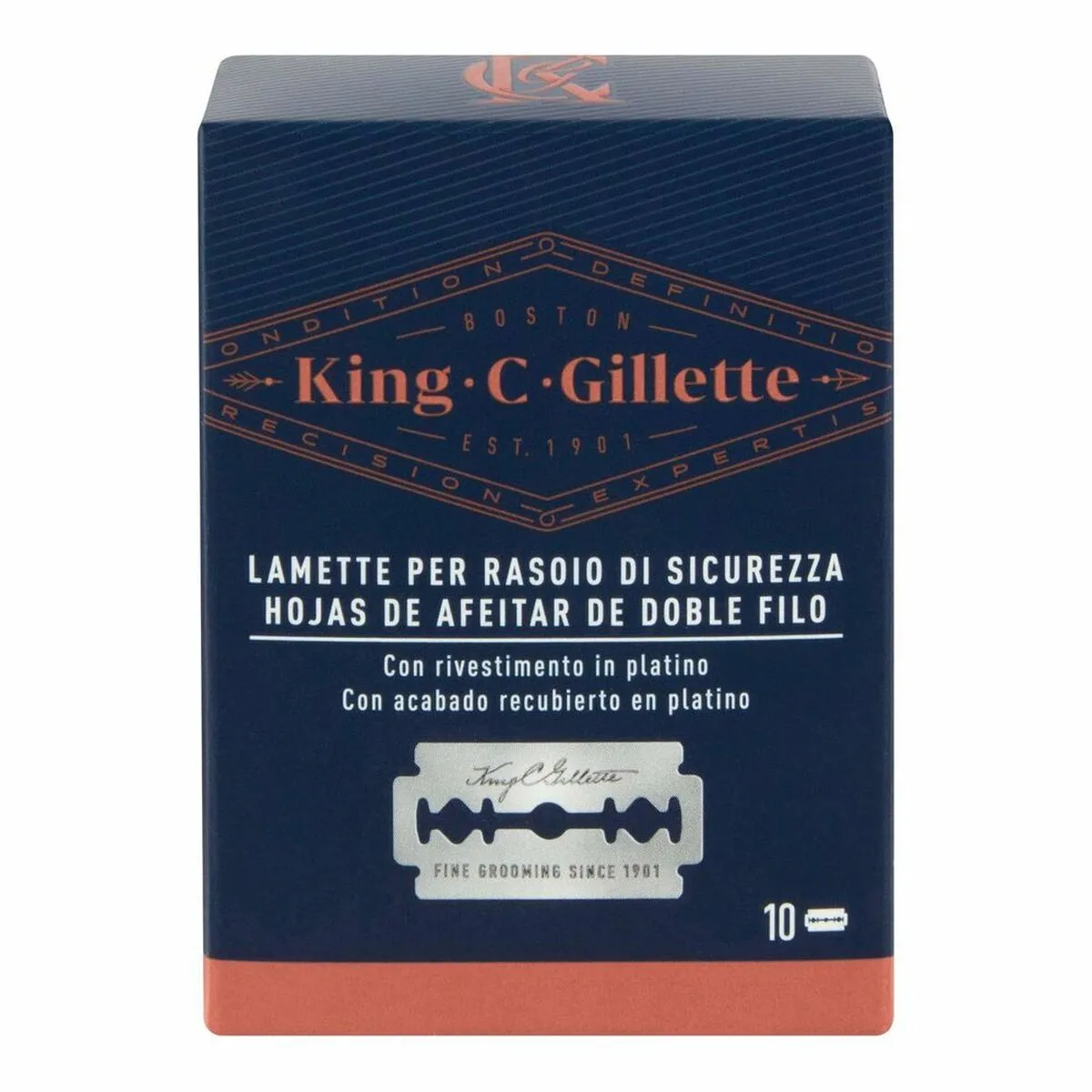 Ricambio di Lamette per Rasatura King C Gillette Gillette King (10 Unità) (10 uds)