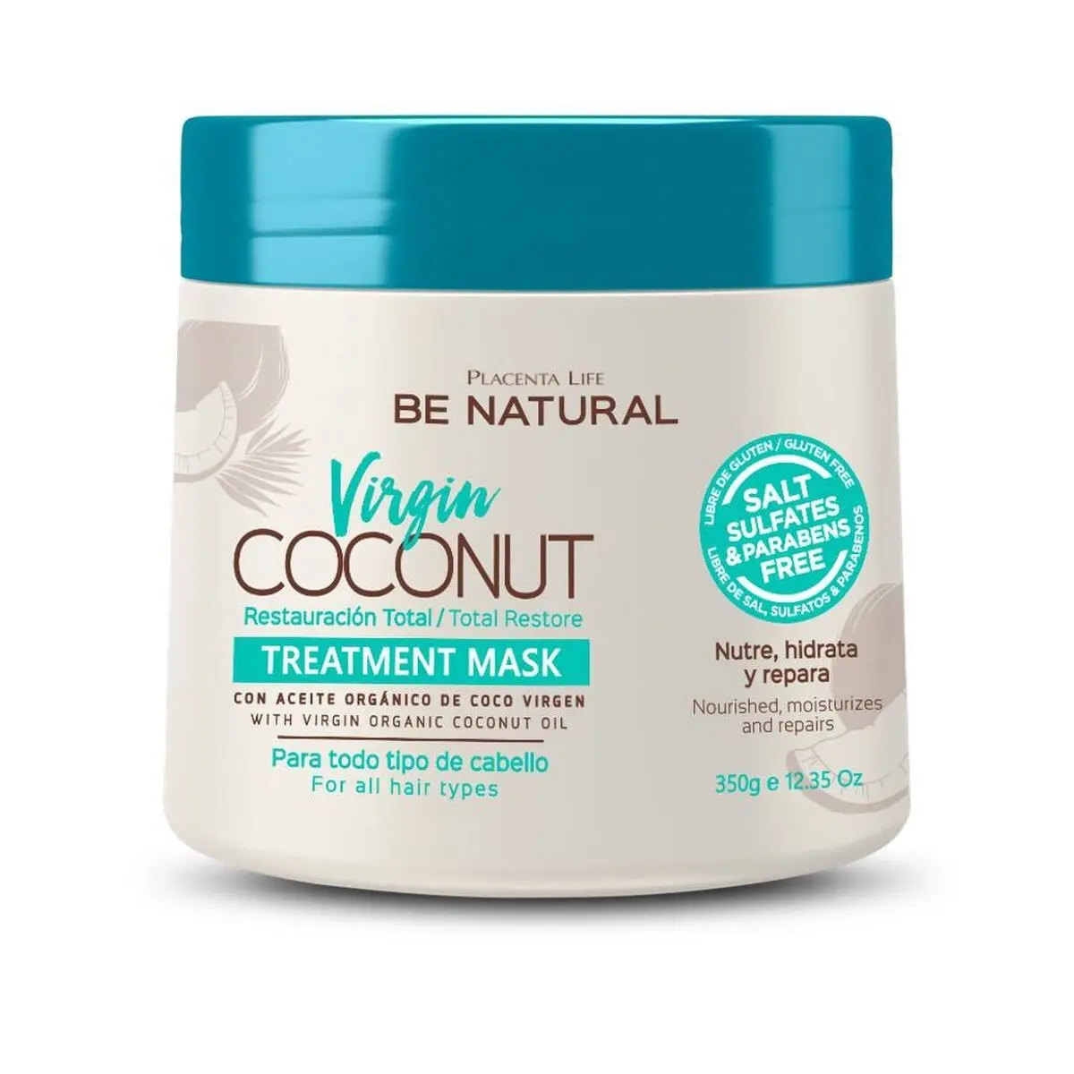 Maschera Riparatrice per Capelli Be Natural Virgin Coconut 350 ml