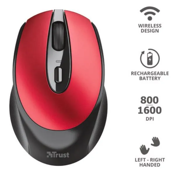 ZAYA WRL RECHARGEABLE MOUSE RED