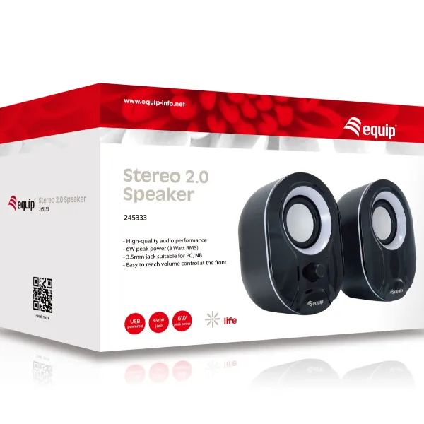 MINI SPEAKER USB 2.0 BLACK RED