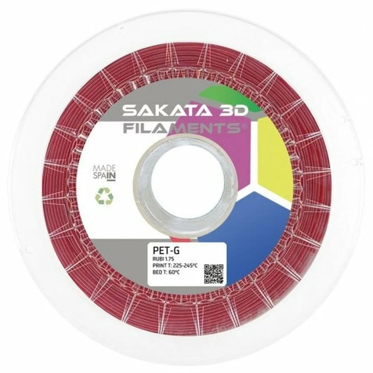 Bobina di Filamento Sakata 3D 192517 PET-G Rosso Multicolore Ø 1,75 mm