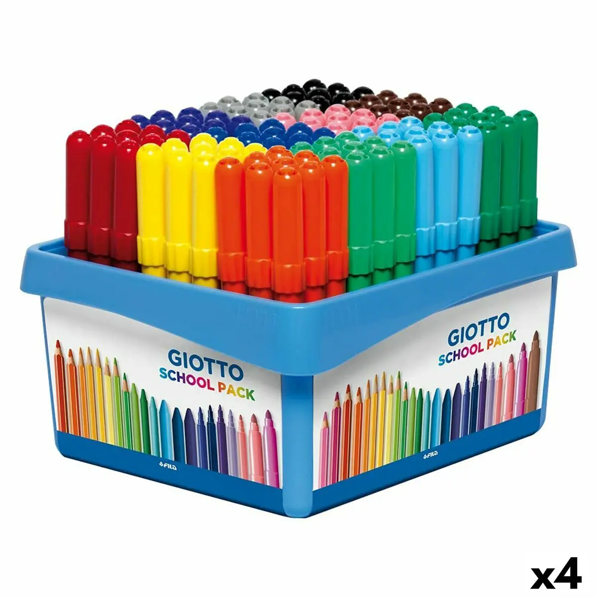 Set di Pennarelli Giotto Turbo Maxi School Multicolore (4 Unità)