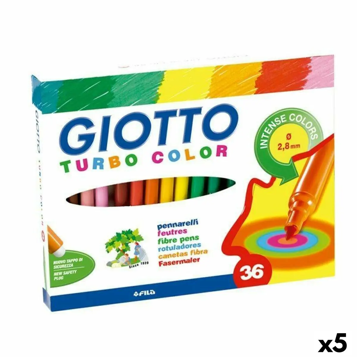 Set di Pennarelli Giotto Turbo Color Multicolore (5 Unità)