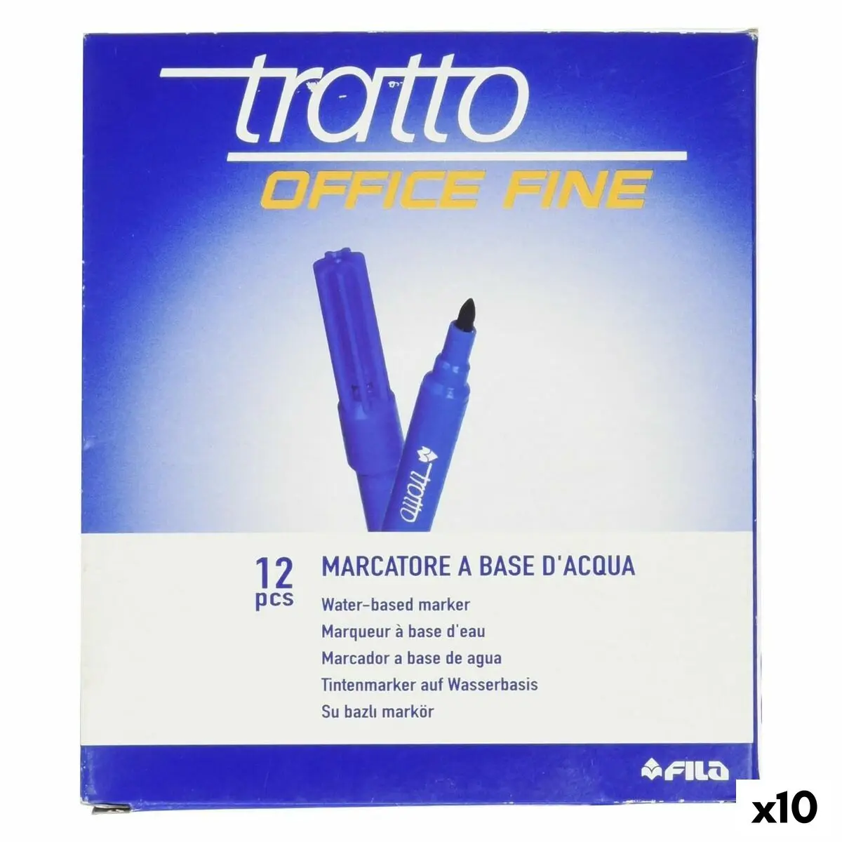 Set di Pennarelli Tratto Office Fine Azzurro (10 Unità)