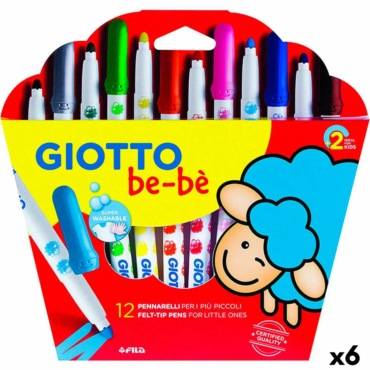 Set di Pennarelli Giotto BE-BÉ Multicolore (6 Unità)