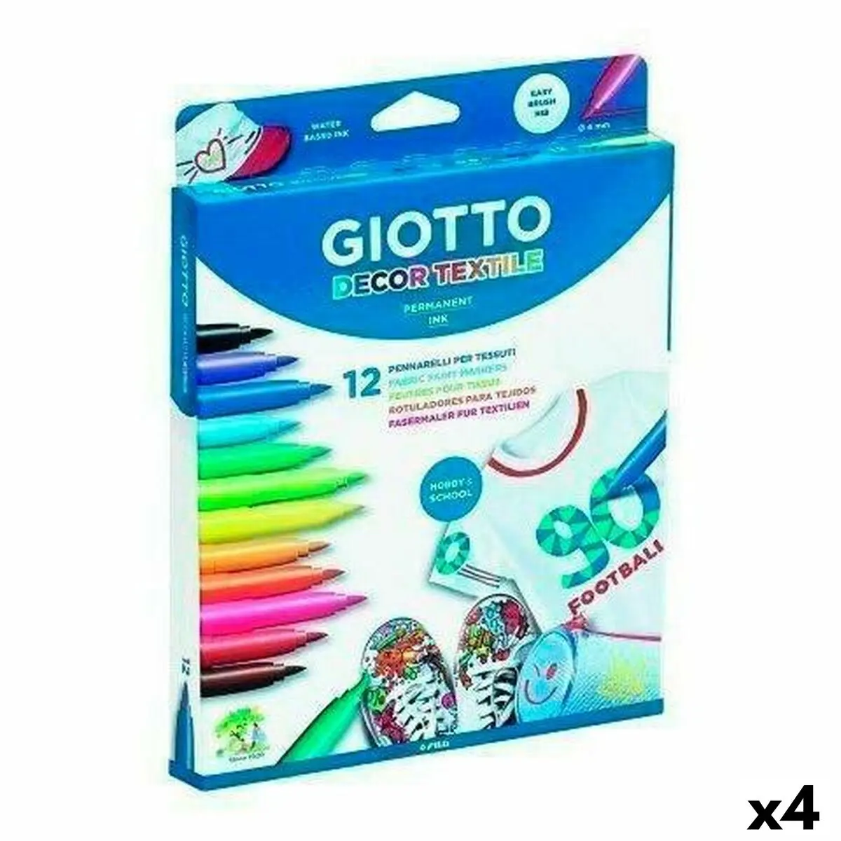 Set di Pennarelli Giotto Decor Textile Multicolore (4 Unità)