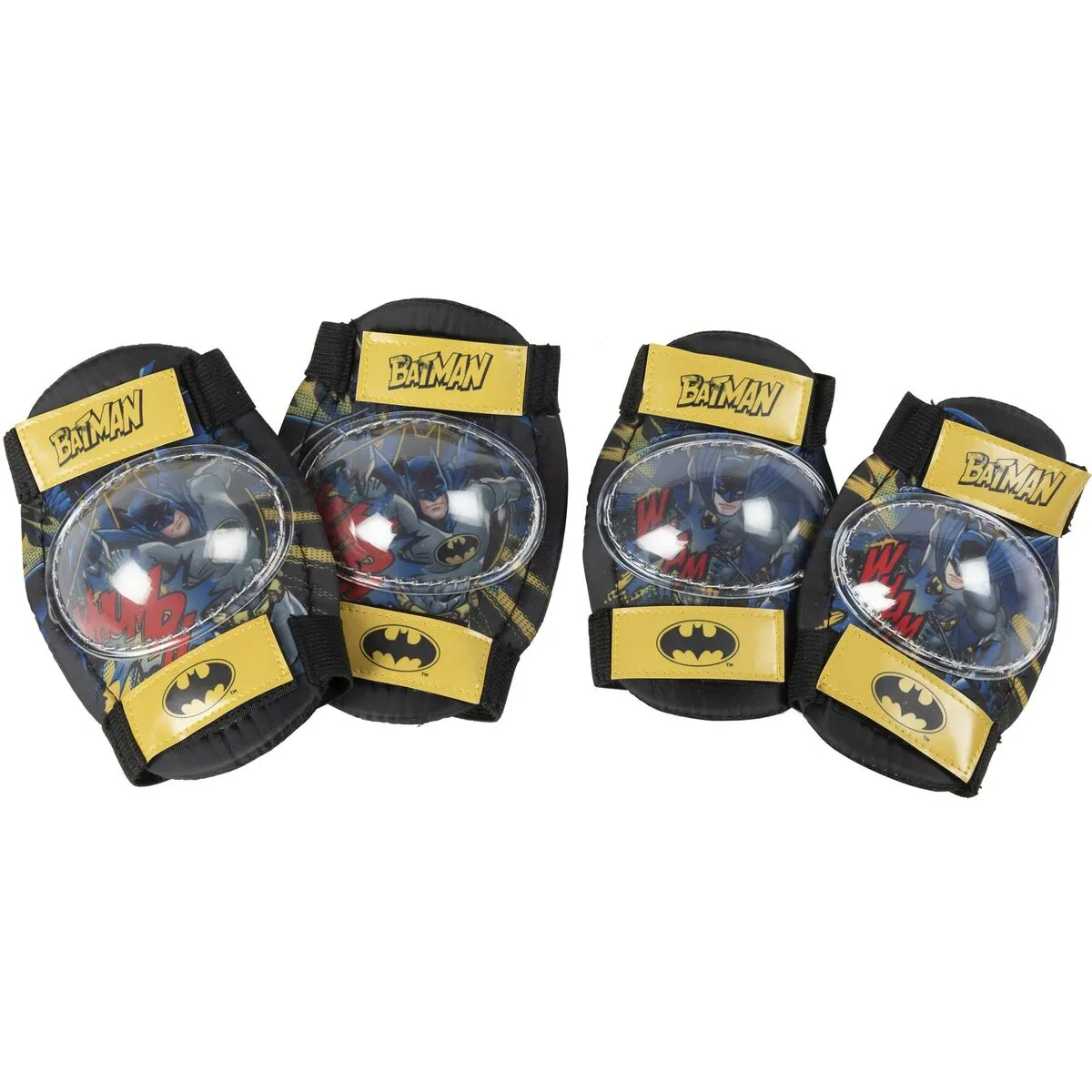 Kit Gomitiere e Ginocchiere Batman CZ10957 Nero/Giallo