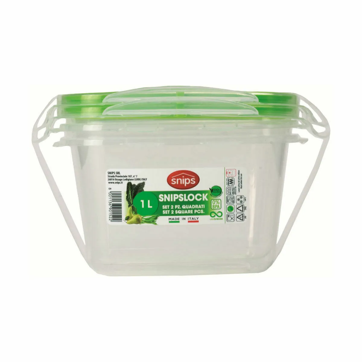 Porta pranzo Snips 1 L Chiusura ermetica (2 Unità)