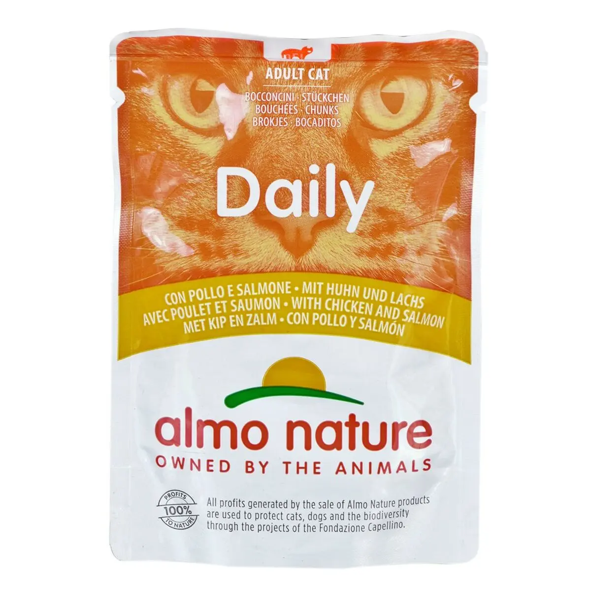 Cibo per gatti Almo Nature Daily Pollo Salmone 70 L 70 g