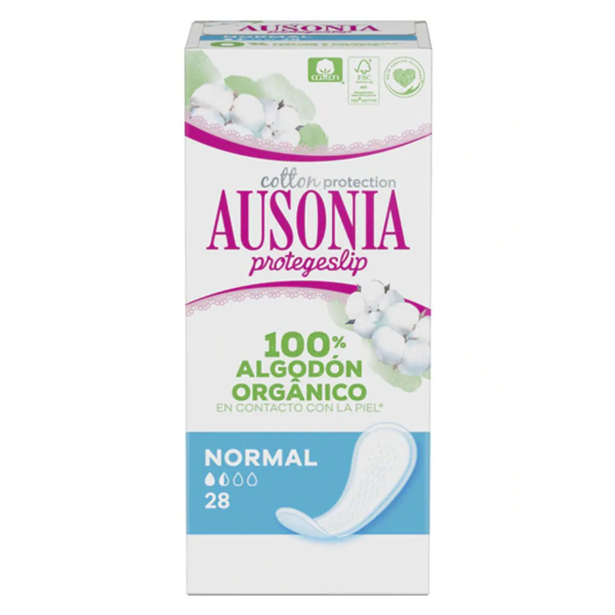 Salvaslip Normale ORGANIC Ausonia Ausonia Organic (28 uds) 28 Unità