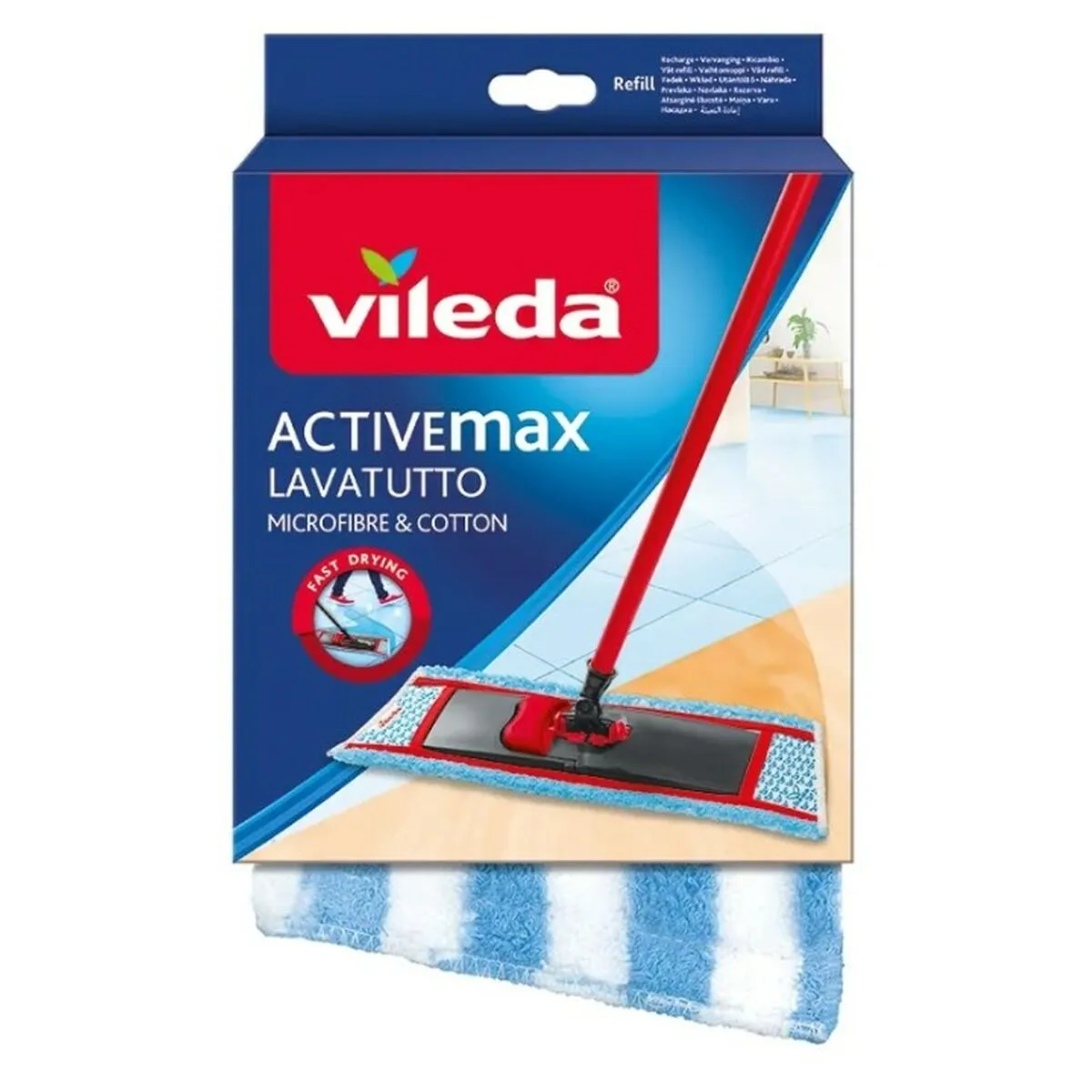 Ricambio per Mocio Vileda ViledaActive Max Microfibra Cotone (1 Unità)