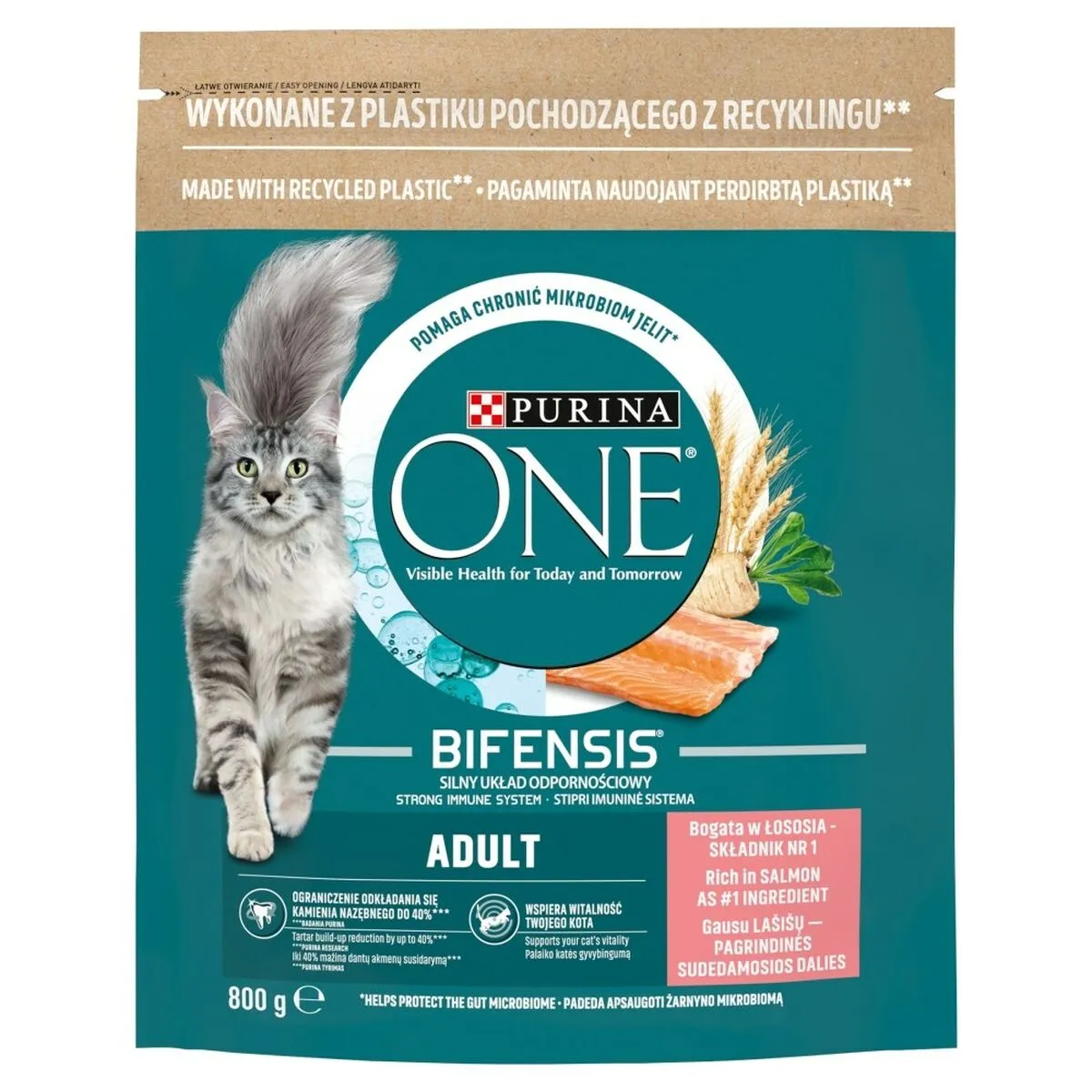 Cibo per gatti Purina One Bifensis Adult Adulto Salmone 800 g