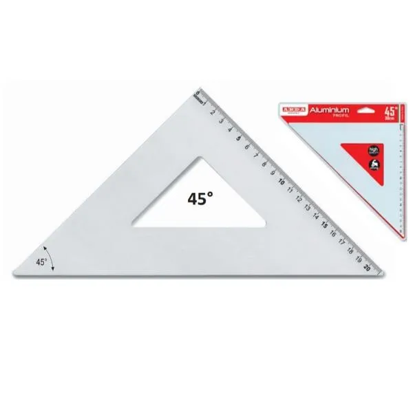 SQUADRA ALLUMINIO PROFIL 45°CM 25