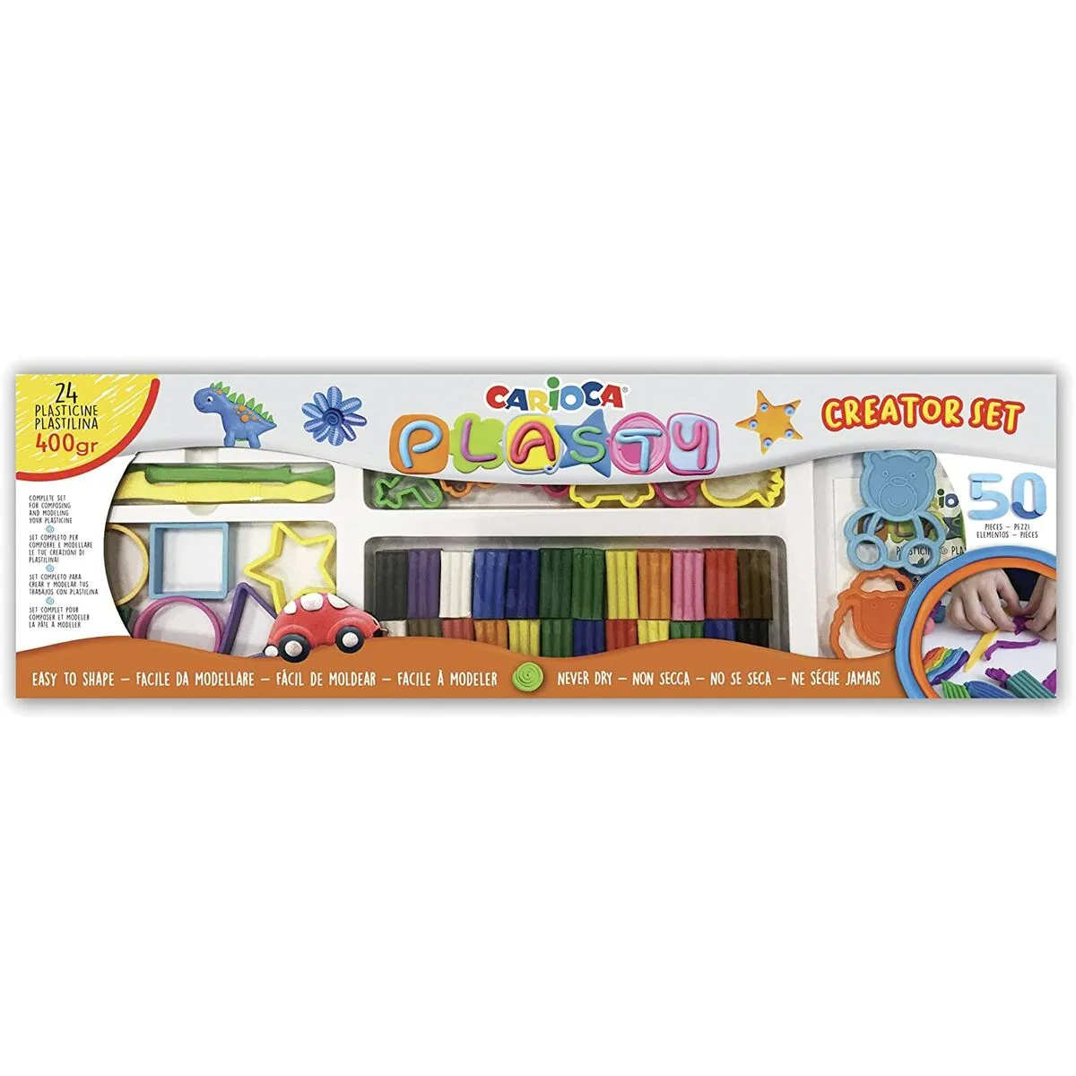 Set di Plastilina Carioca Plasty 50 Pezzi Multicolore