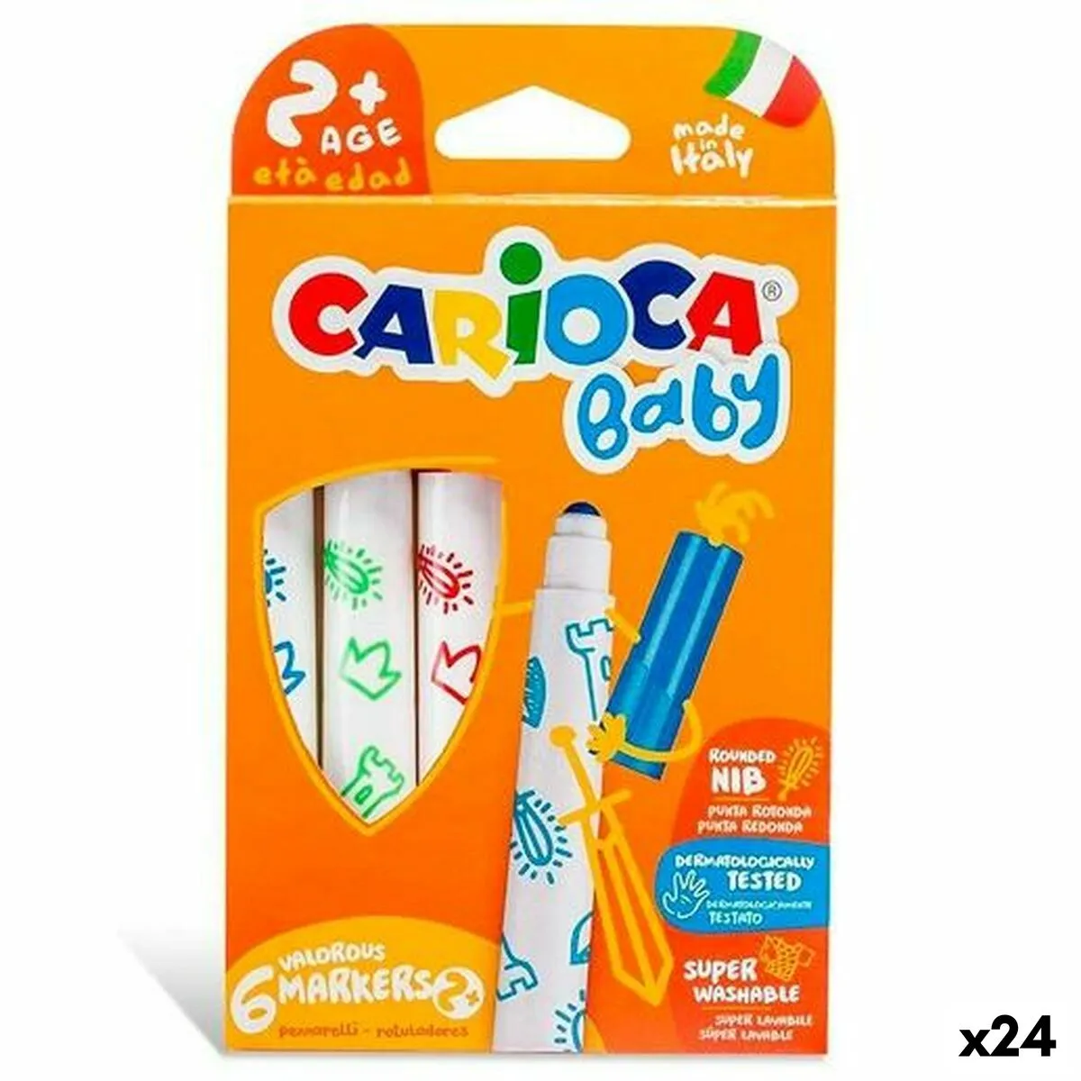 Set di Pennarelli Carioca Baby Multicolore (24 Unità)