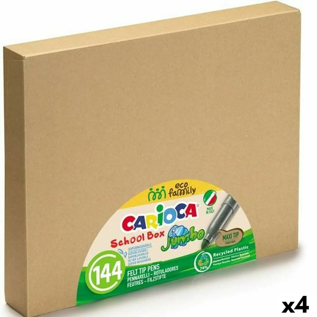 Set di Pennarelli Carioca Schoolbox Multicolore (4 Unità)