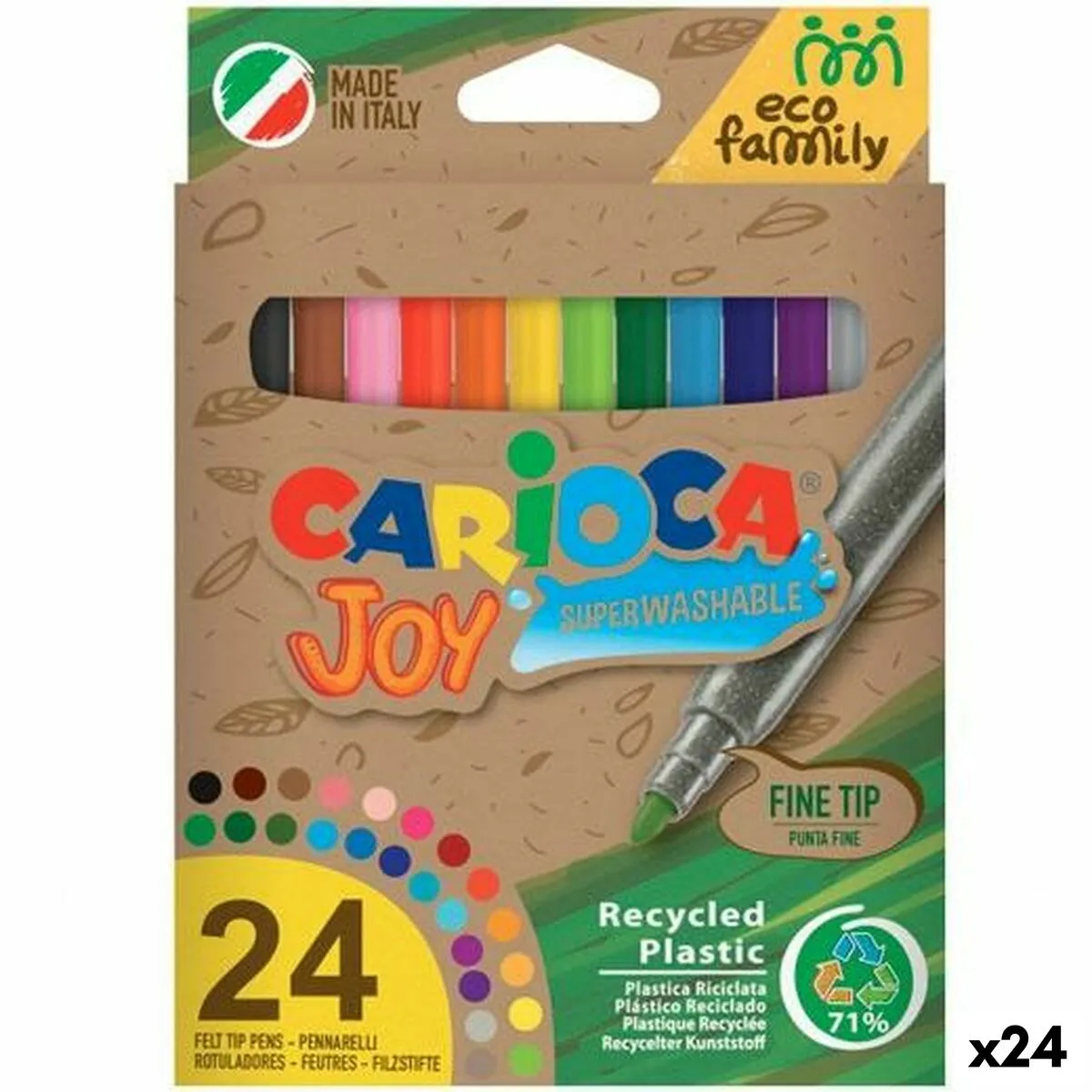 Set di Pennarelli Carioca Joy Eco Family 24 Pezzi Multicolore (24 Unità)