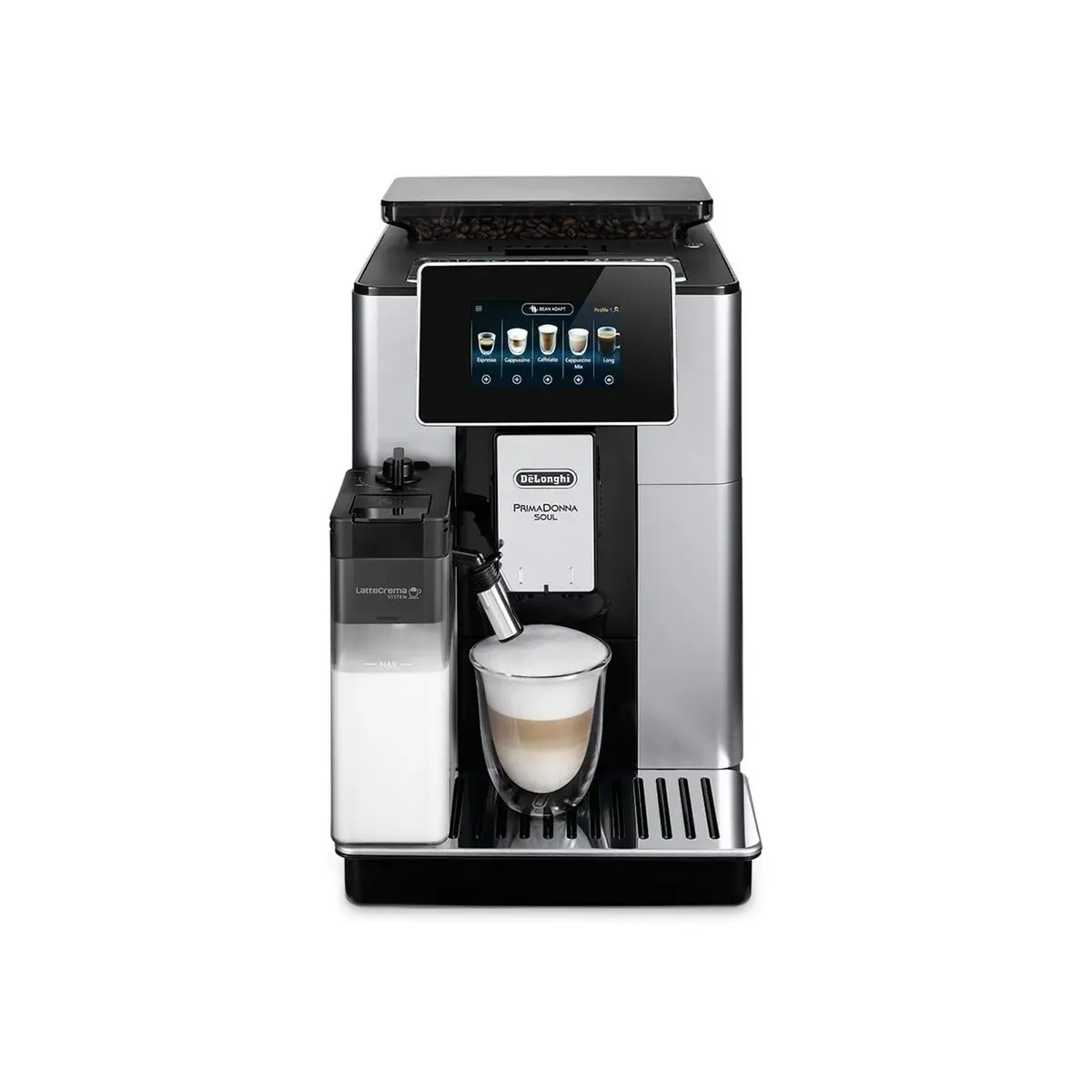 Caffettiera superautomatica DeLonghi PrimaDonna ECAM 610.55.SB in metallo 1450 W 19 bar 2,2 L