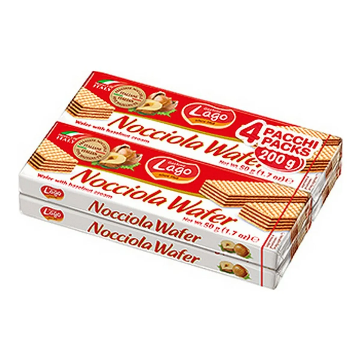 Biscotti Lago Waffers Nocciola (4 x 50 g)