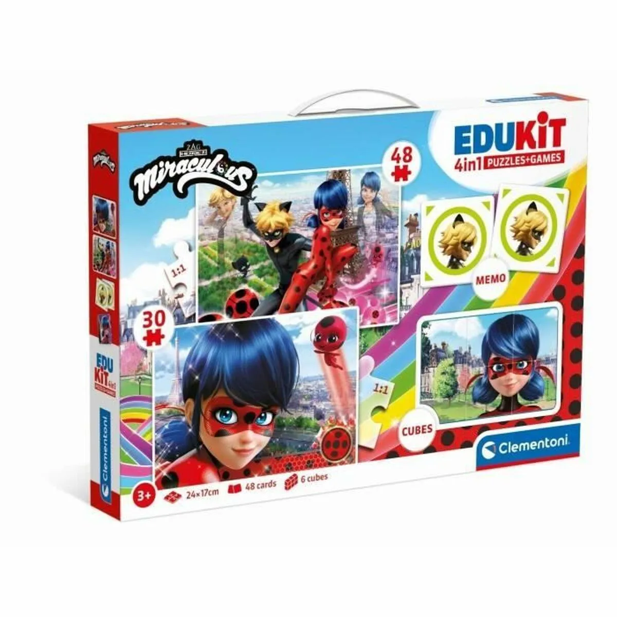 Set di 4 Puzzle Miraculous: Tales of Ladybug & Cat Noir Clementoni Edukit