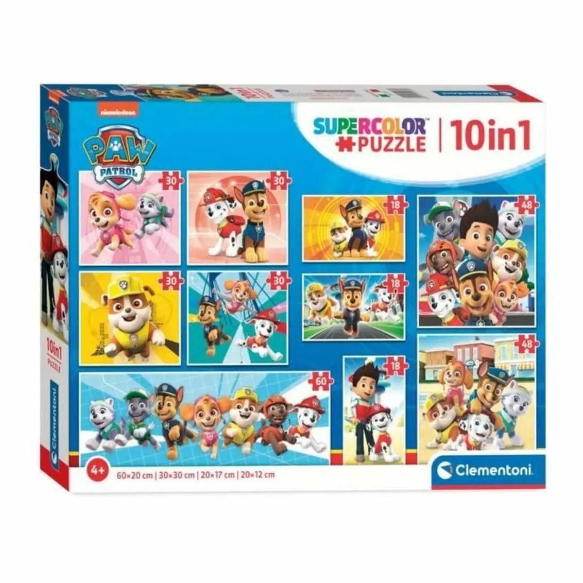 Set di 10 Puzzle The Paw Patrol Clementoni Supercolor 330 Pezzi