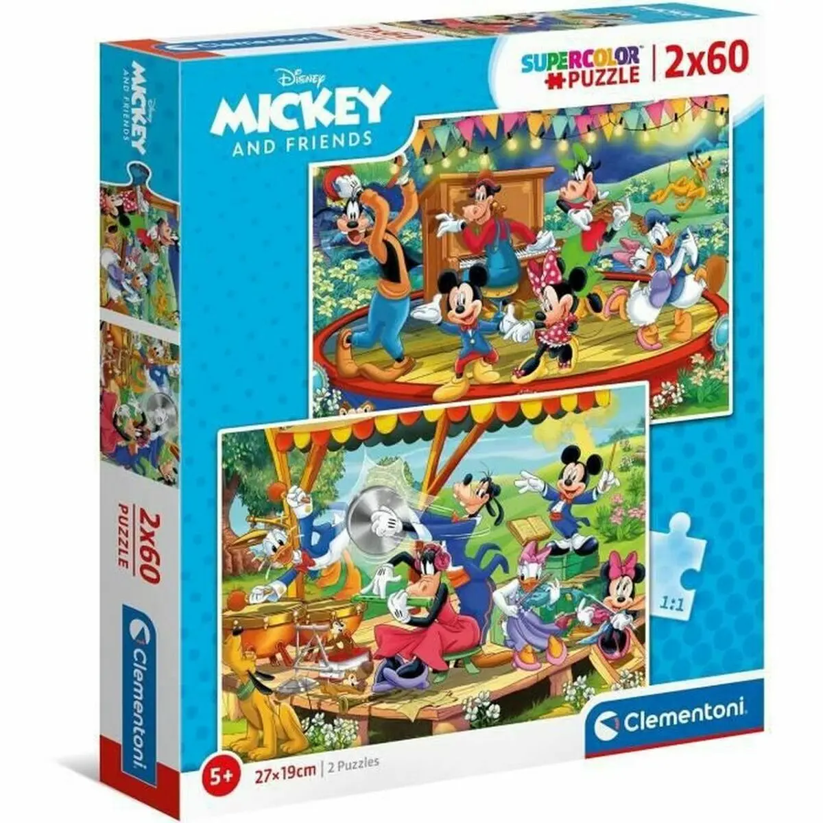 Puzzle per Bambini Clementoni Mickey and friends 21620 27 x 19 cm 60 Pezzi (2 Unità)