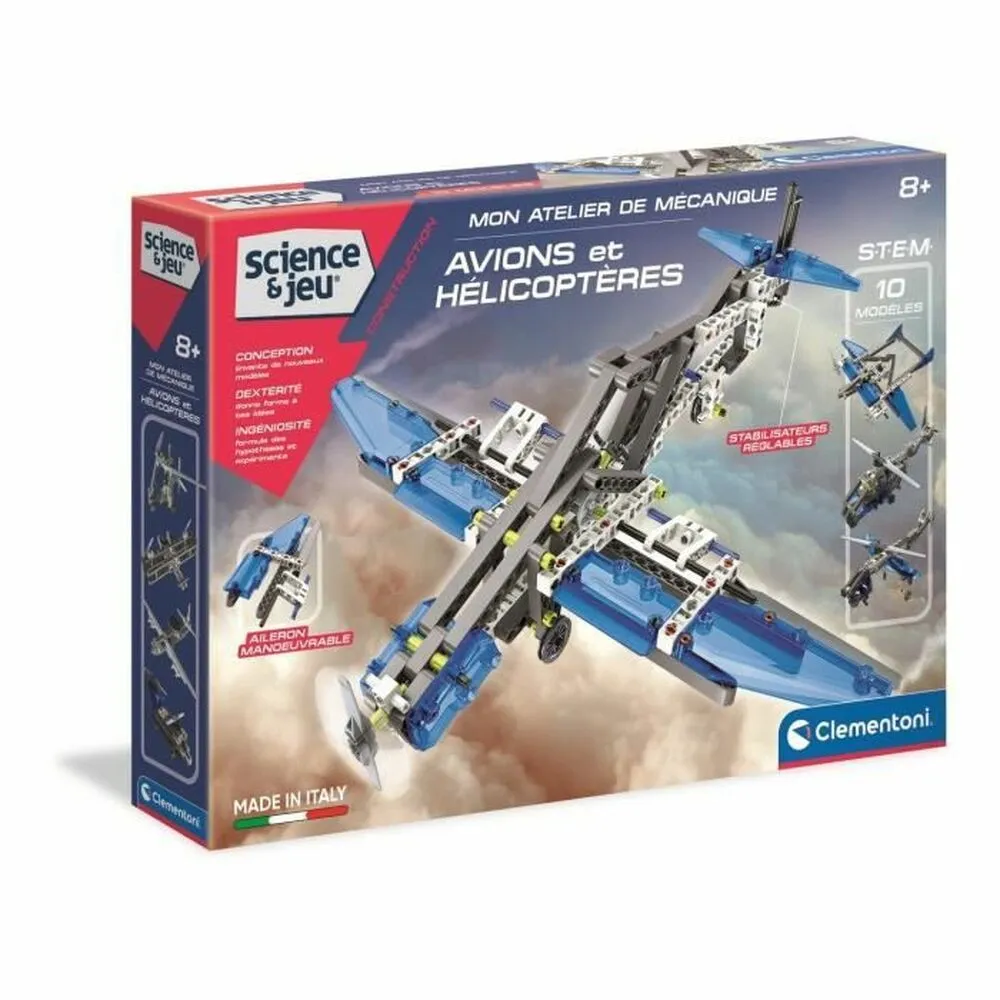 Set di Costruzioni Clementoni My Mechanics Workshop Airplanes and Helicopters Multicolore 1 Pezzi