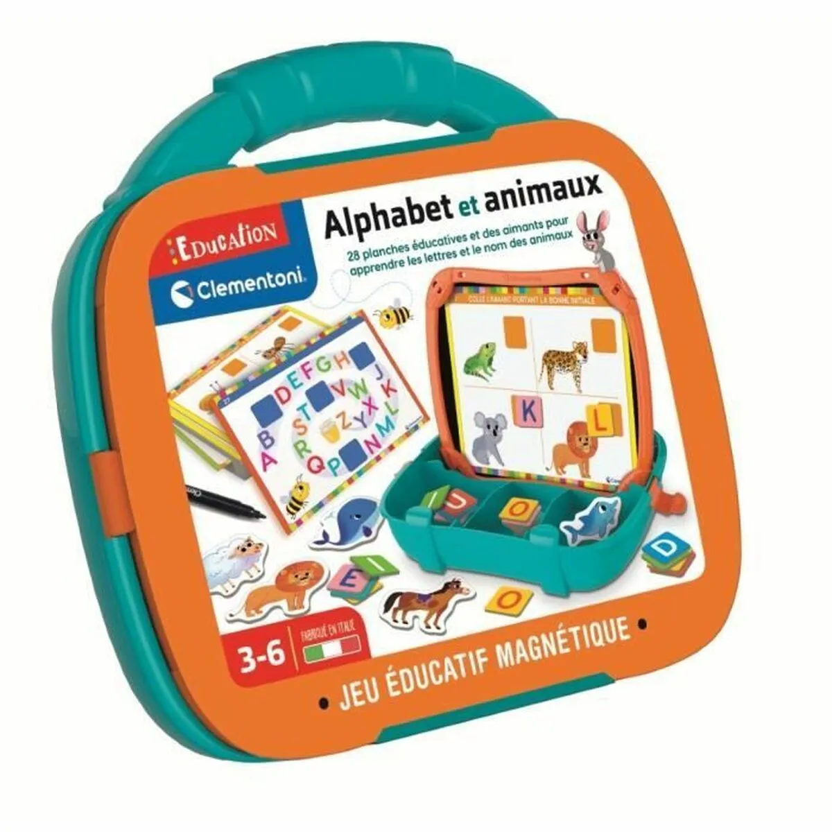 Gioco da Tavolo Clementoni Magnetic Letters & Animals Case (FR)