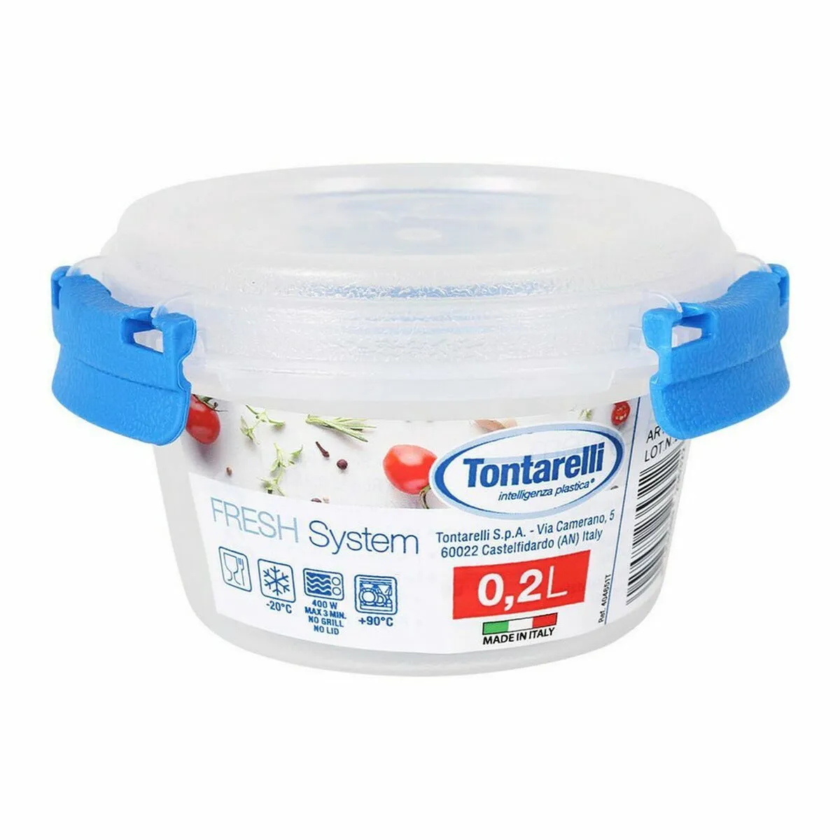 Porta pranzo Tontarelli Fresh system Rotonda Trasparente Plastica 0,2 L (Ø 10 x 5,6 cm)