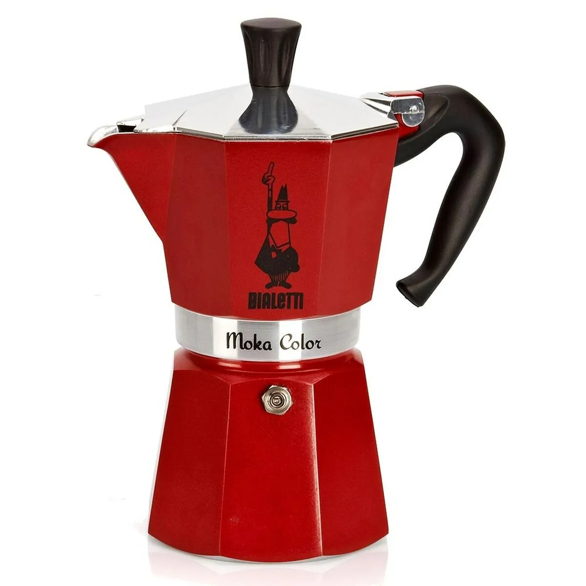 Cafettiera Italiana Bialetti Moka Express Rosso Alluminio 6 Tazze