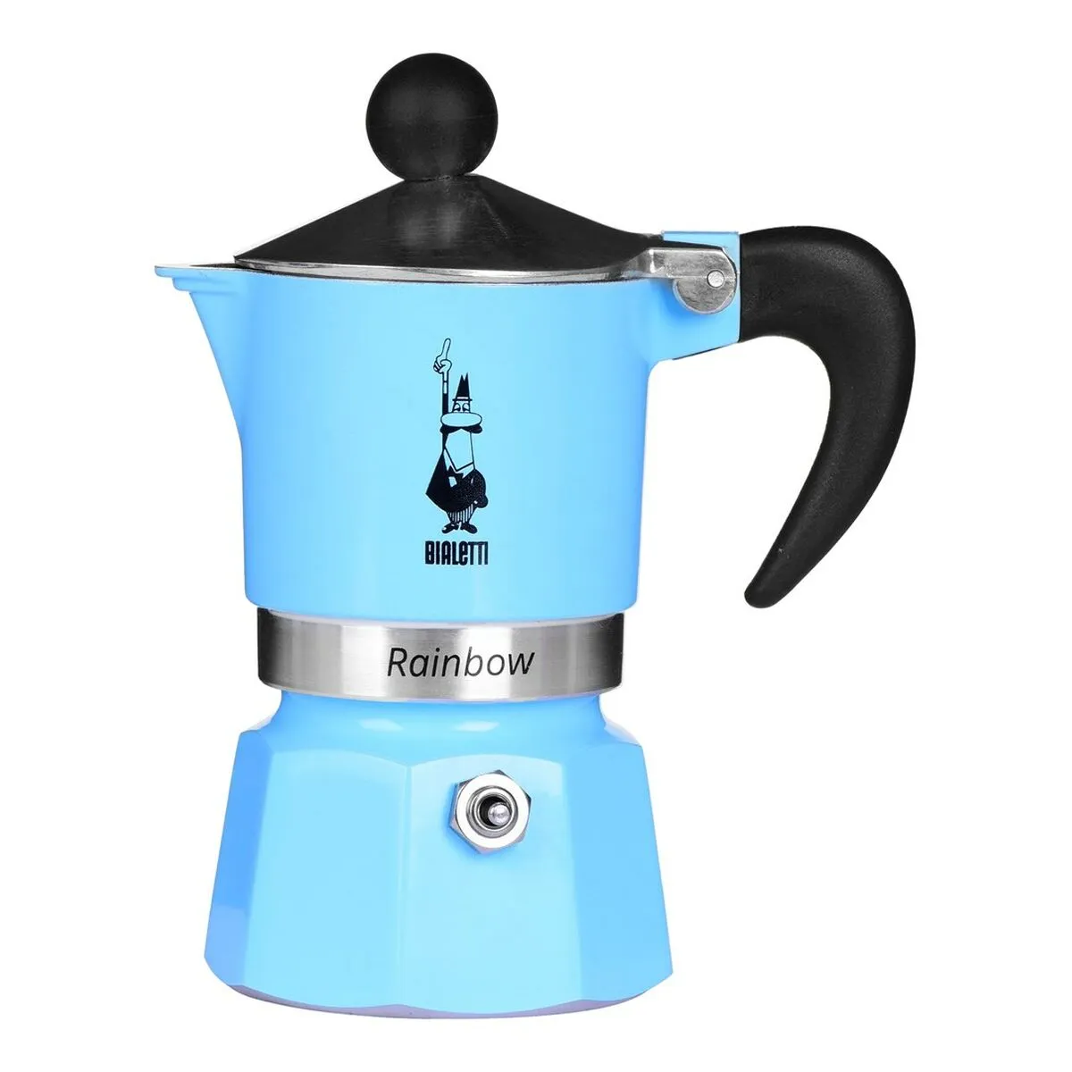 Cafettiera Italiana Bialetti Rainbow Azzurro Metallo Alluminio Termoplastico 60 ml