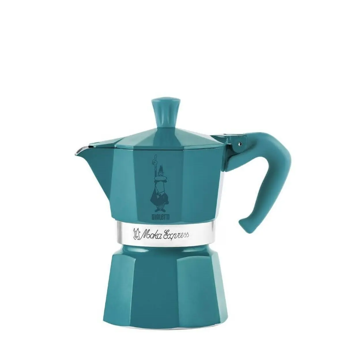 Caffettiera Italiana Bialetti Moka Express Winter Wonderland Turchese Argentato Alluminio 3 Tazze