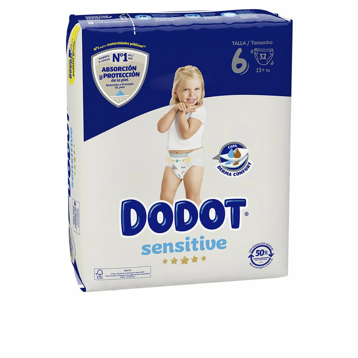 Pannolini Dodot Sensitive 6 +13 kg (32 Unità)