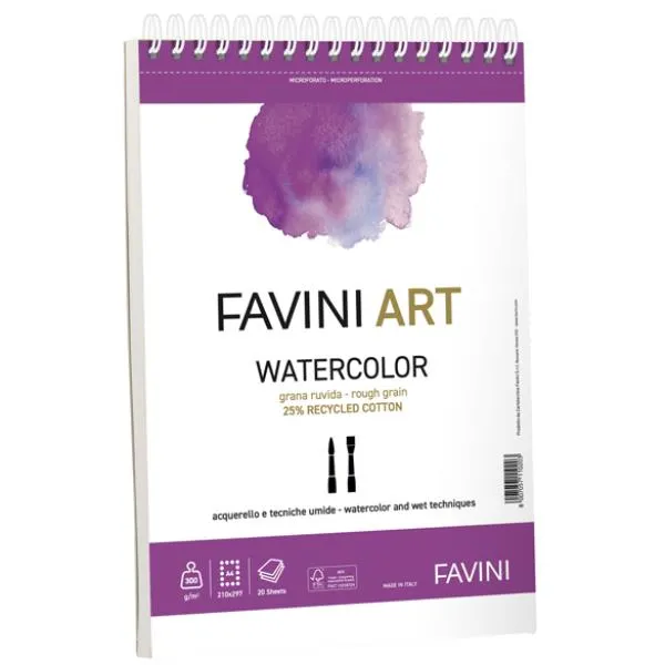 CF5 FAVINI ART WATERCOLOUR SPIR A4