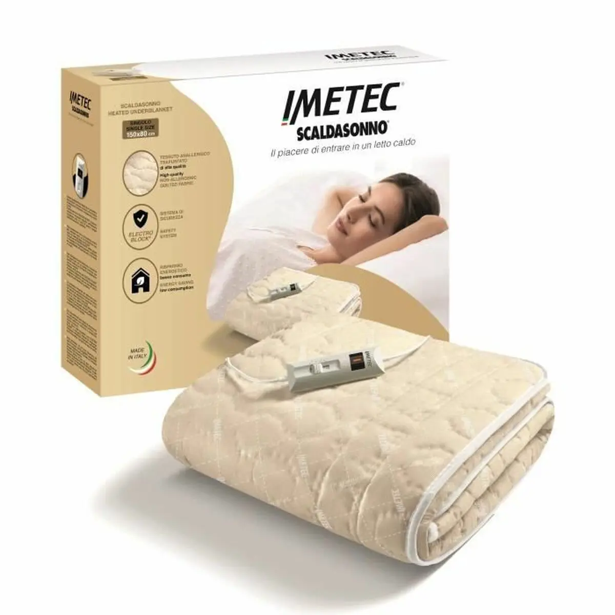 Coperta Elettrica IMETEC 150 x 80 cm Beige